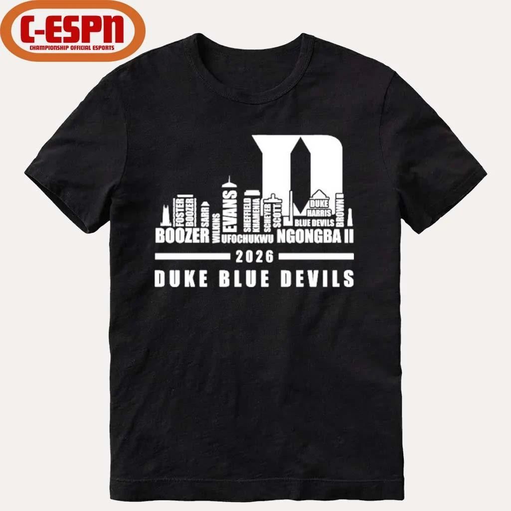 Duke Basketball Skyline Player Names 2026 Shirt