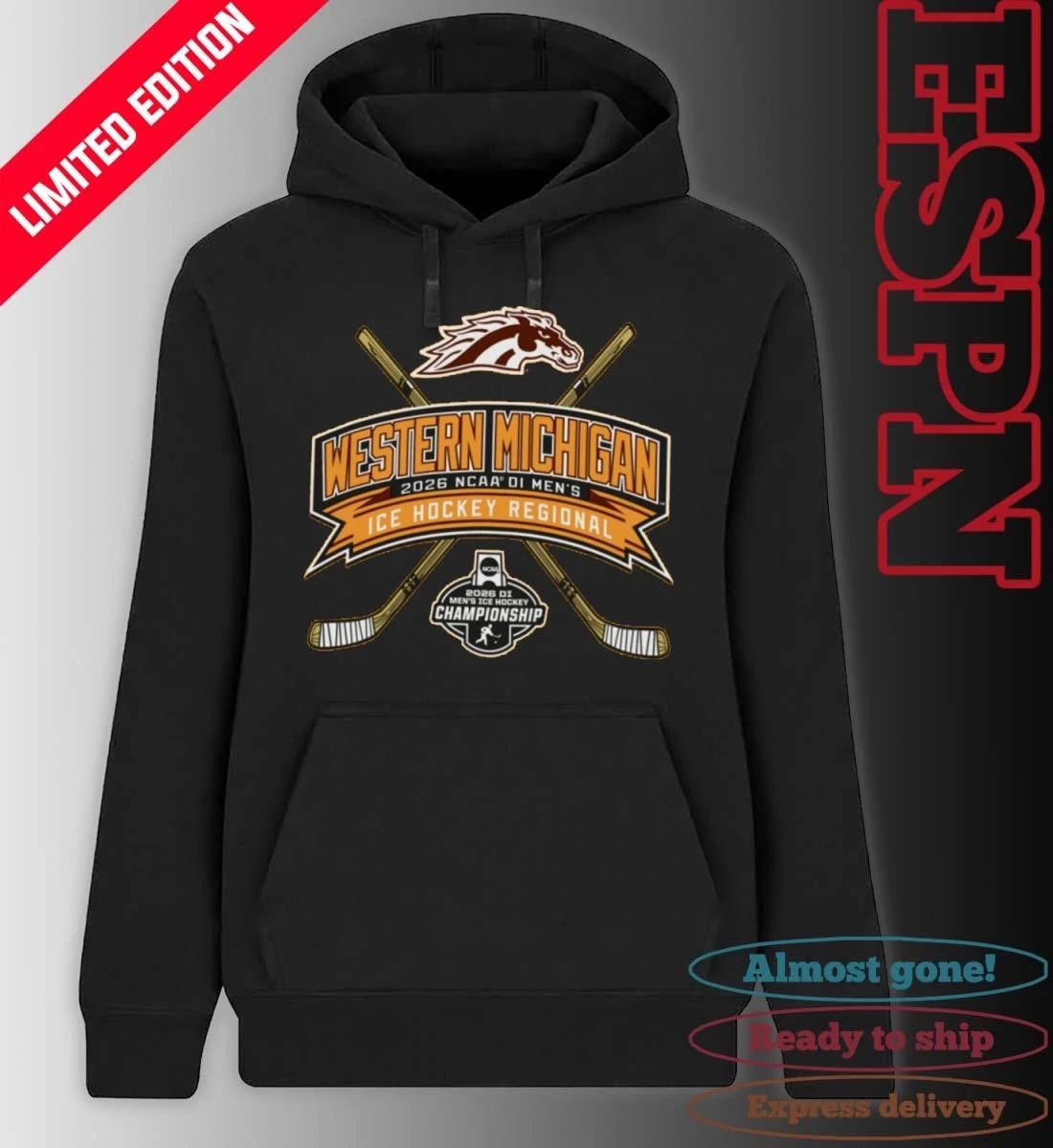 Western Michigan Broncos 2026 NCAA DI Men’s Ice Hockey Regionals T-Shirt