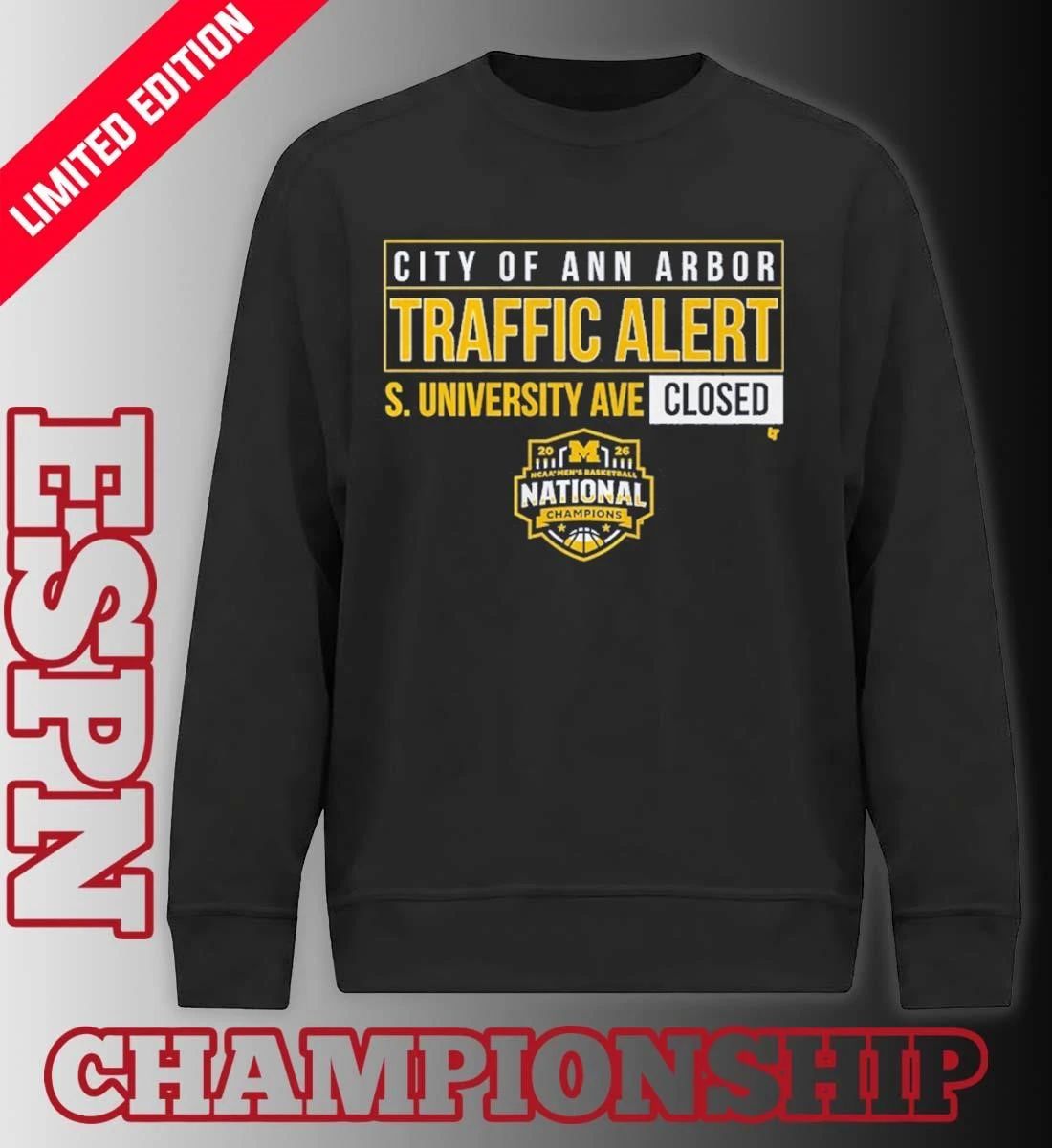 Michigan Wolverines 2026 National Champions S. University Ave Closed Shirt