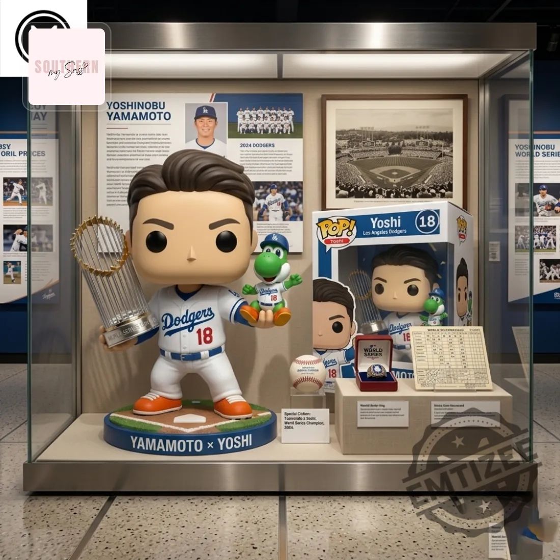 Yoshinobu Yamamoto Dodgers World Series Champion 2024 Pop Figure Doll