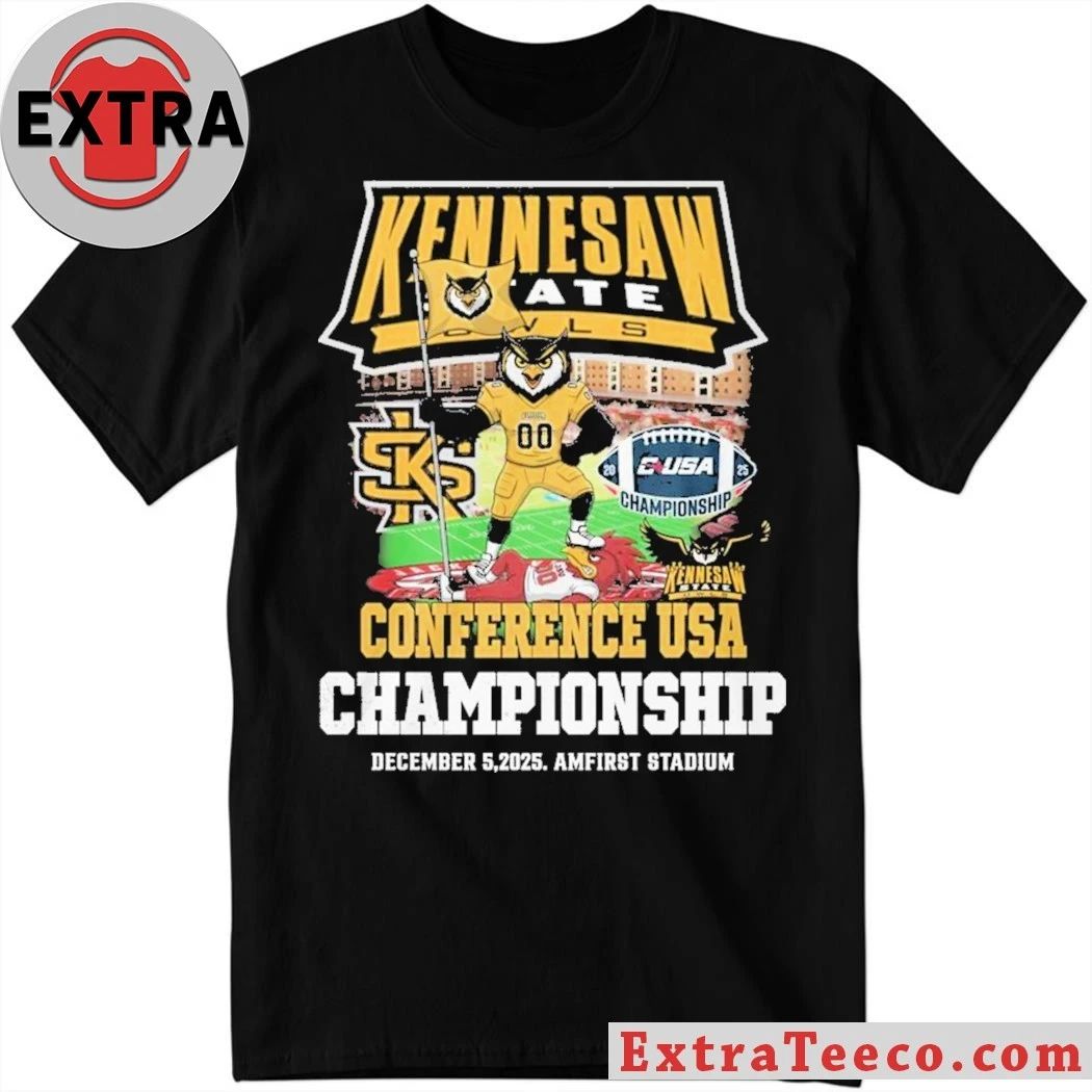 Kennesaw State Owls Conference USA Championship December 5 2025 Amfirst Stadium 2025 Logo T-Shirt