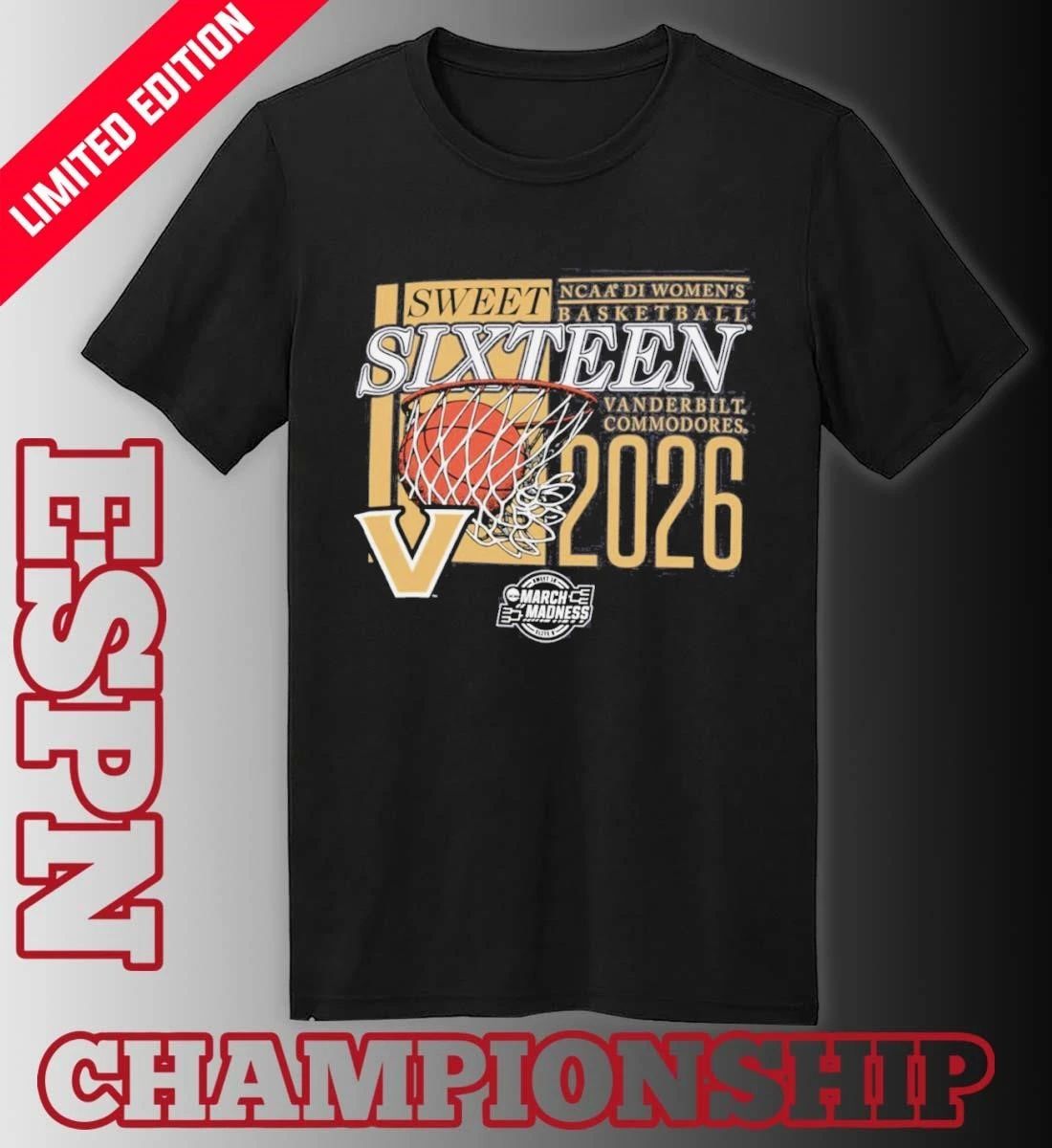 Vanderbilt Commodores 2026 NCAA DI Women’s Basketball Sweet Sixteen – Fort Worth Regional T-Shirt