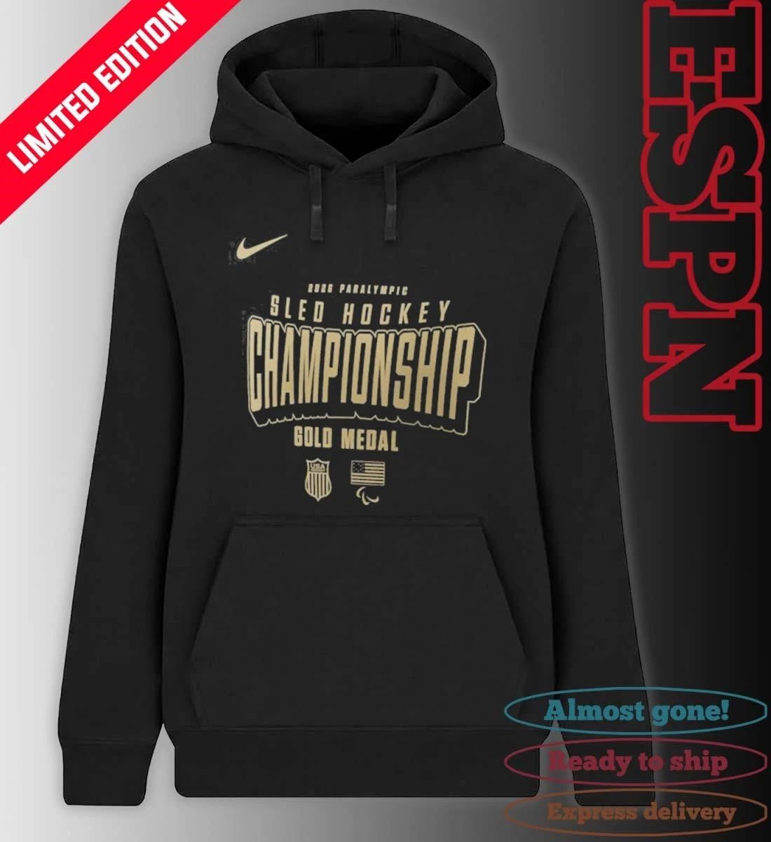 US National Sled Hockey 2026 Winter Olympics Gold Medal Champions T-Shirt