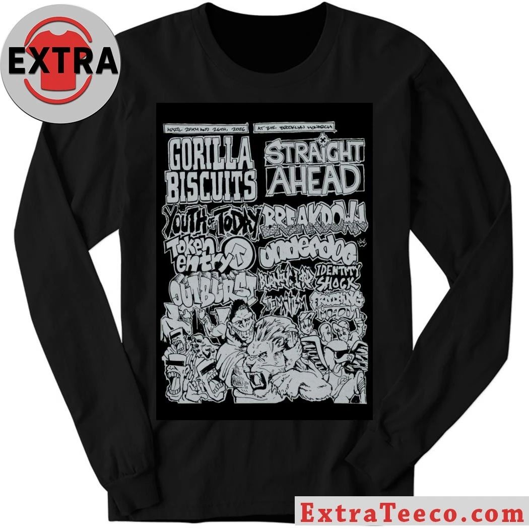 April 25-26, 2026 Monarch Gorilla Biscuits Straight Ahead Poster T-Shirt