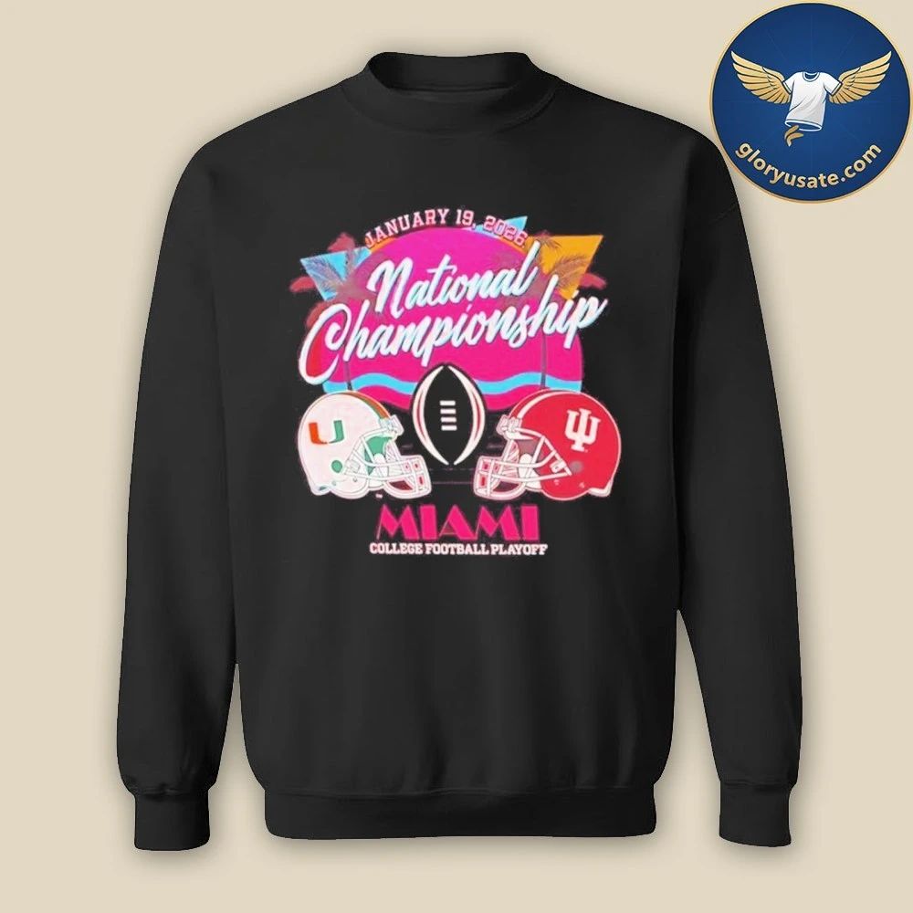 Indiana vs Miami 2026 CFP National Championship Bound Sunset Shirt