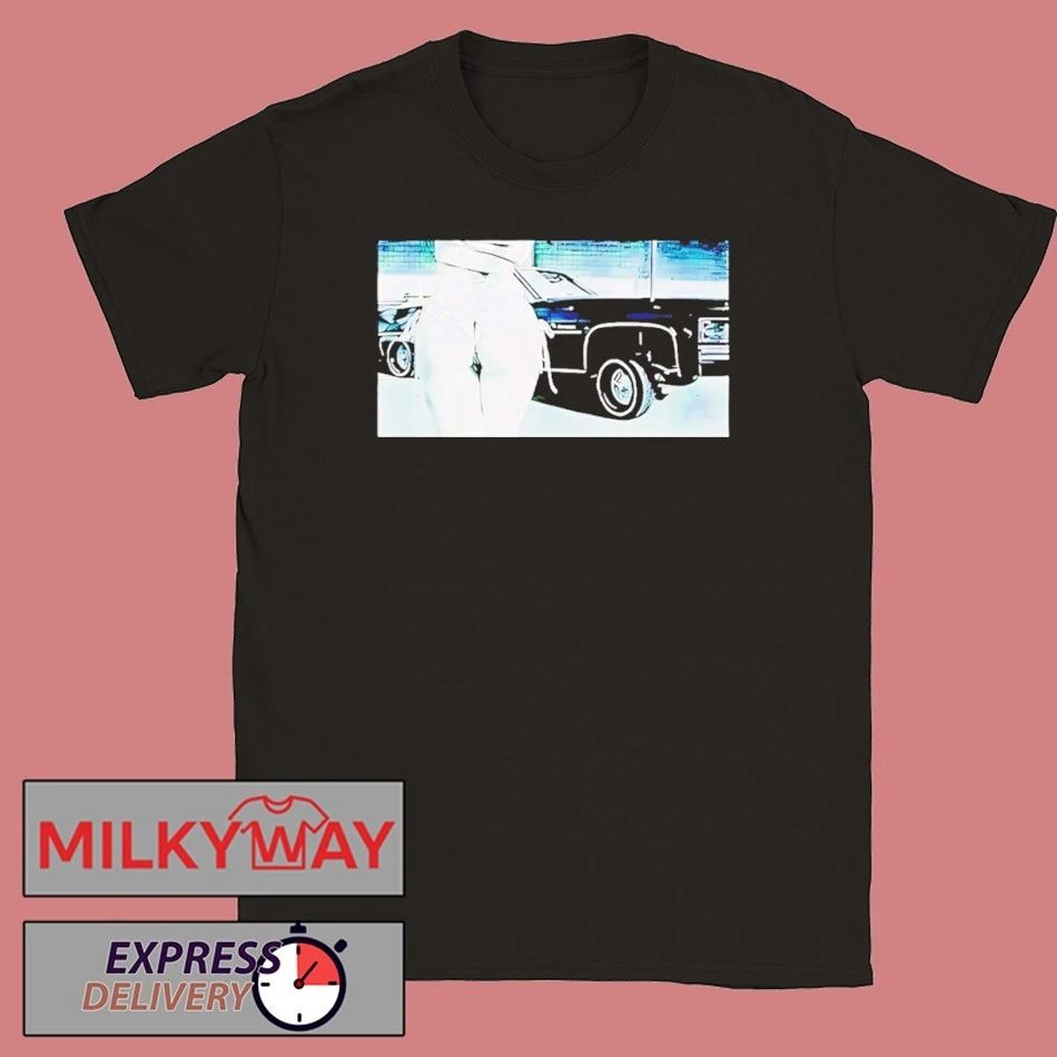 Vintage Lowrider Car Girl Bikini Back View Graphic Shirt