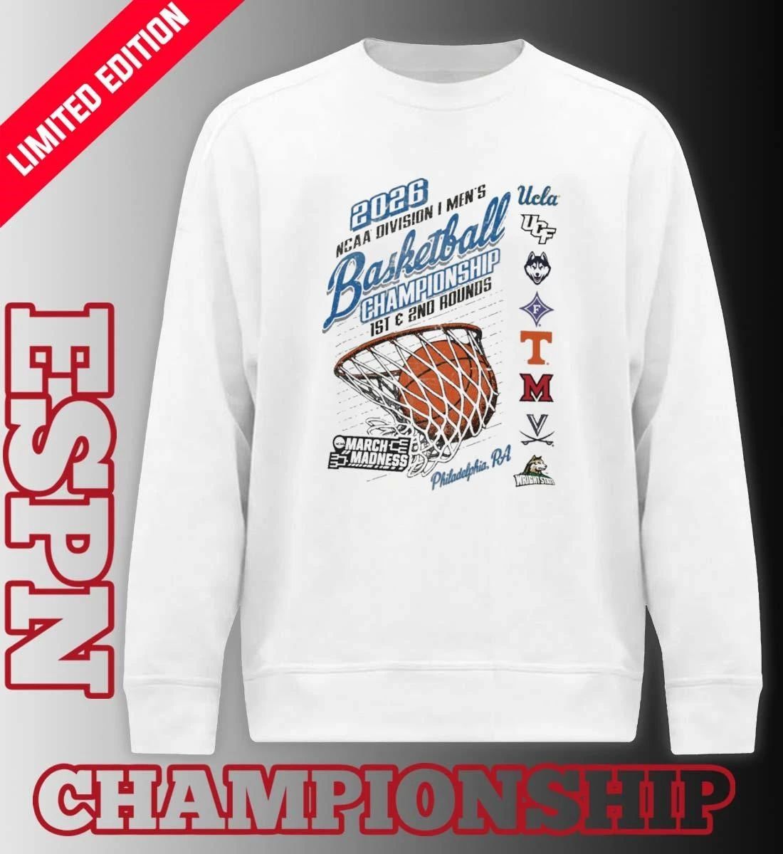 2026 NCAA DI Men’s Basketball Championship Regional 8 Teams Philadelphia, Pennsylvania T-Shirt
