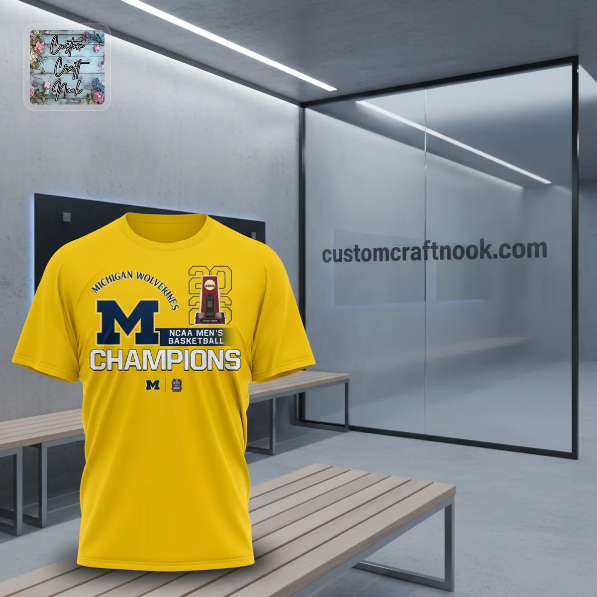 Michigan Wolverines 2026 NCAA Men’s Basketball Champions 3D T-Shirt