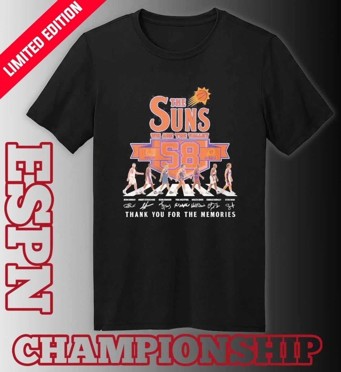 The Phoenix Suns Abbey Road 58th Anniversary 1968-2026 Shirt