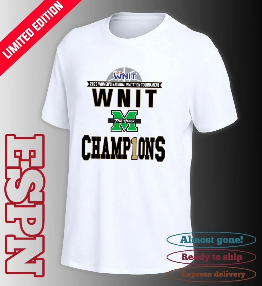 Marshall University Thundering Herd 2026 Women’s NIT Champions Locker Room T-Shirt