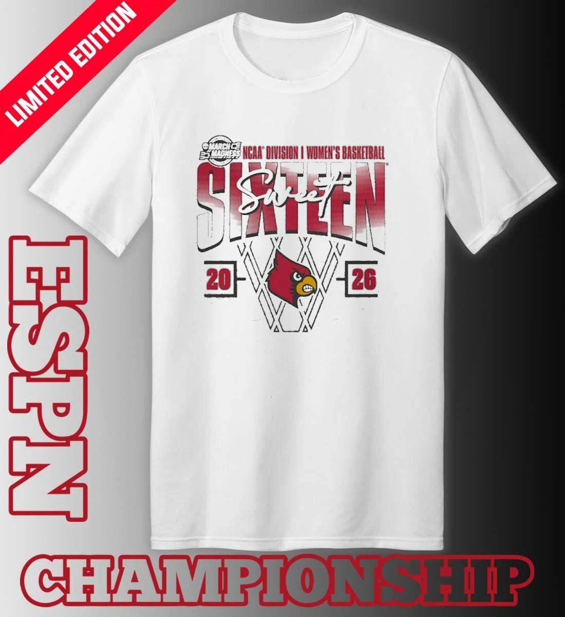 Louisville Cardinals Women’s Basketball Sweet 16 Court Shot T-Shirt