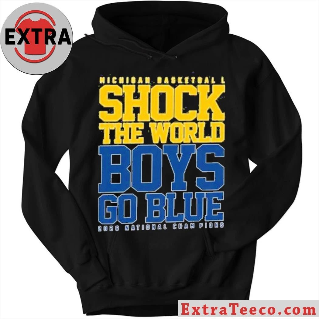 Michigan Wolverines Shock The World Basketball Shirt Go Blue Fan 2026 Champions Shirt