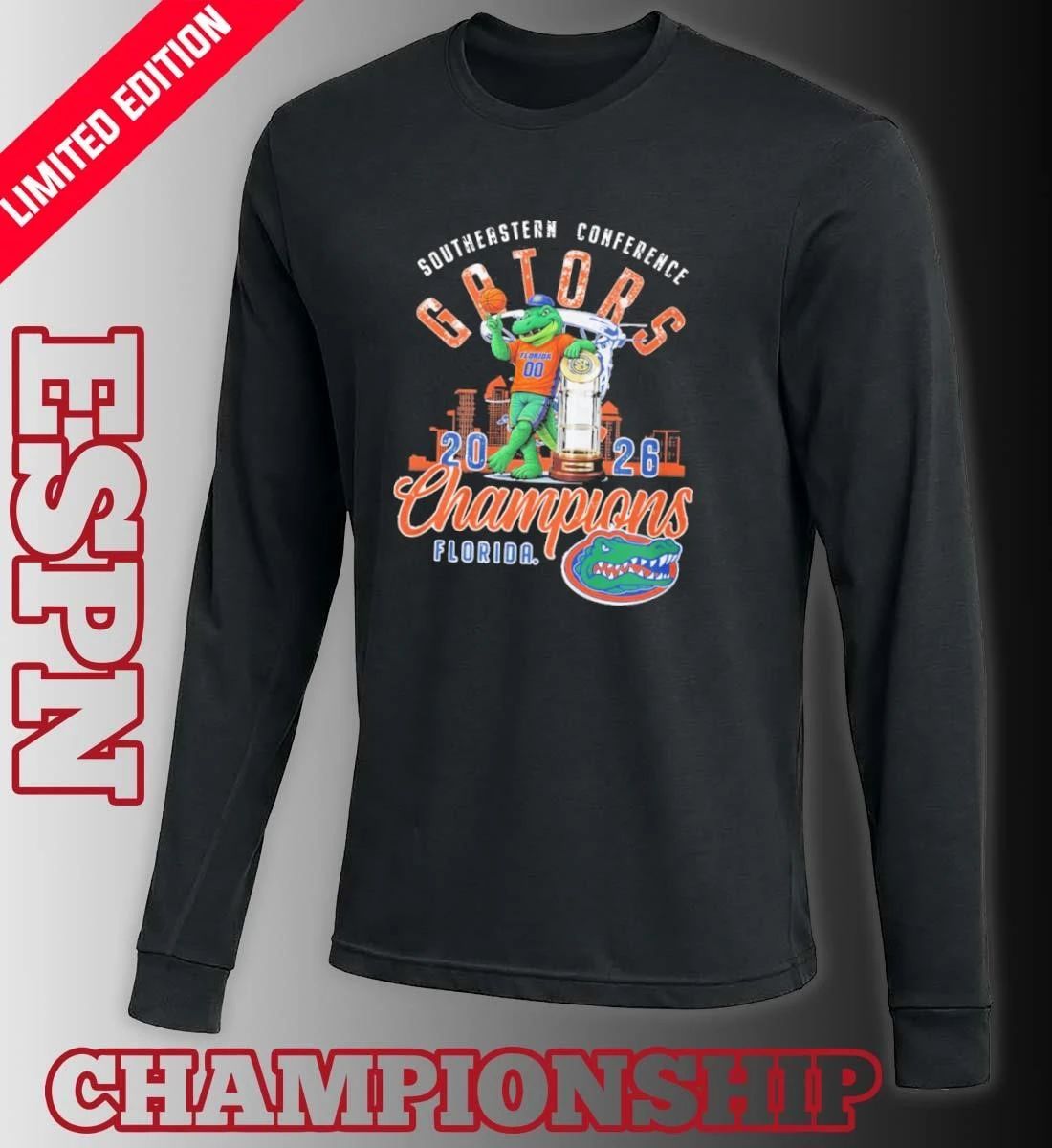 SEC Conference Champions 2026 Florida Gators Basketball Mascot Shirt