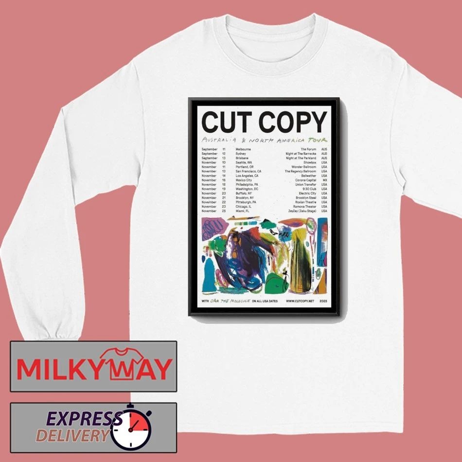 Cut Copy Australia and North America Tour 2025 Poster shirt