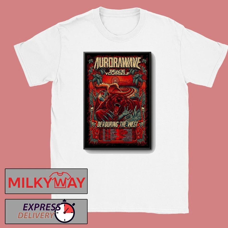 Poster Aurorawave Devouring 2026 Tour The West West Coast shirt
