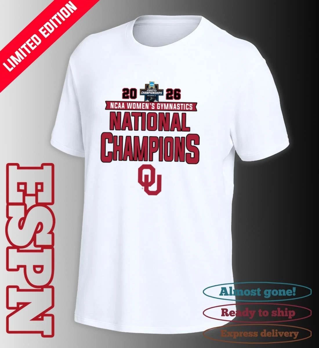 Oklahoma Sooners 2026 NCAA Women’s Gymnastics National Champions T-Shirt