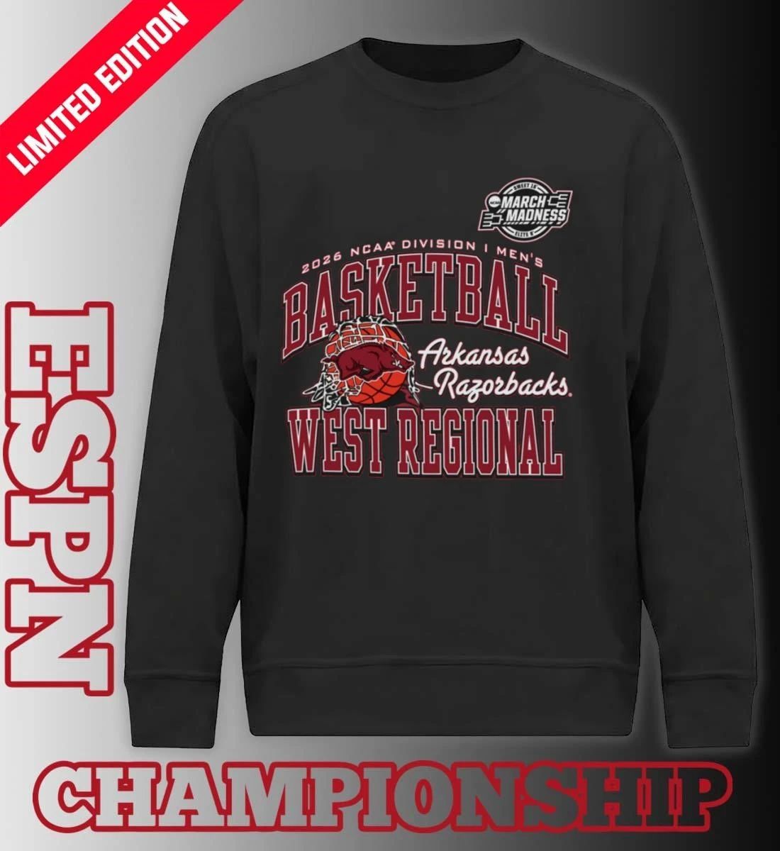 Arkansas Razorbacks 2026 NCAA DI Men’s Basketball Sweet 16 – West Regional T-Shirt