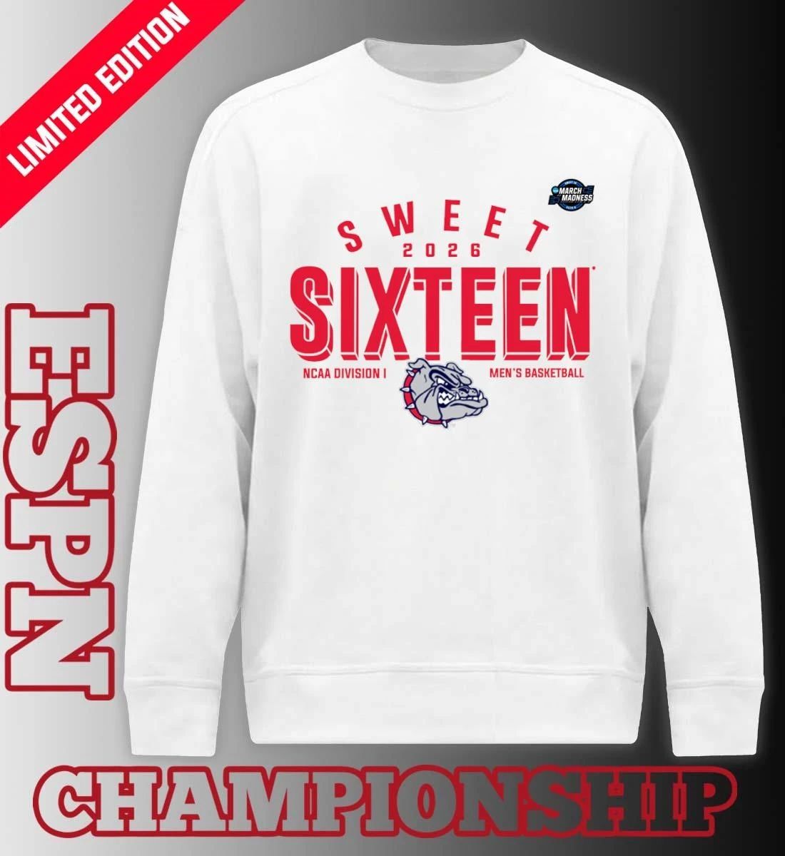 Sweet 16 Gonzaga Bulldogs 2026 NCAA Men’s Basketball T-Shirt