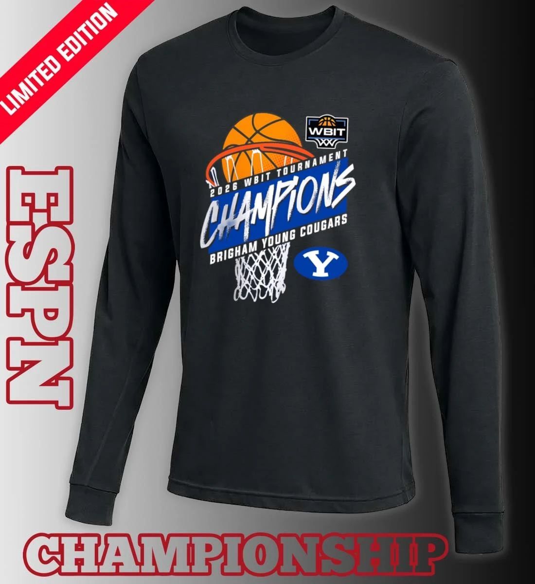 BYU Cougars 2026 WBIT Tournament Champions T-Shirt