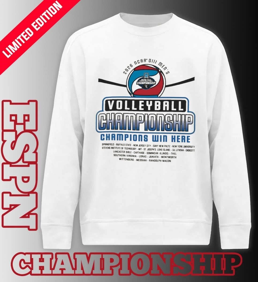 2026 NCAA DIII Men’s Volleyball Championship Champions Win Here T-Shirt