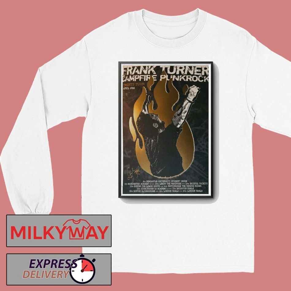 Poster Frank Turner Campfire Punkrock Apr 2026 Twenty Tour LIMITED shirt