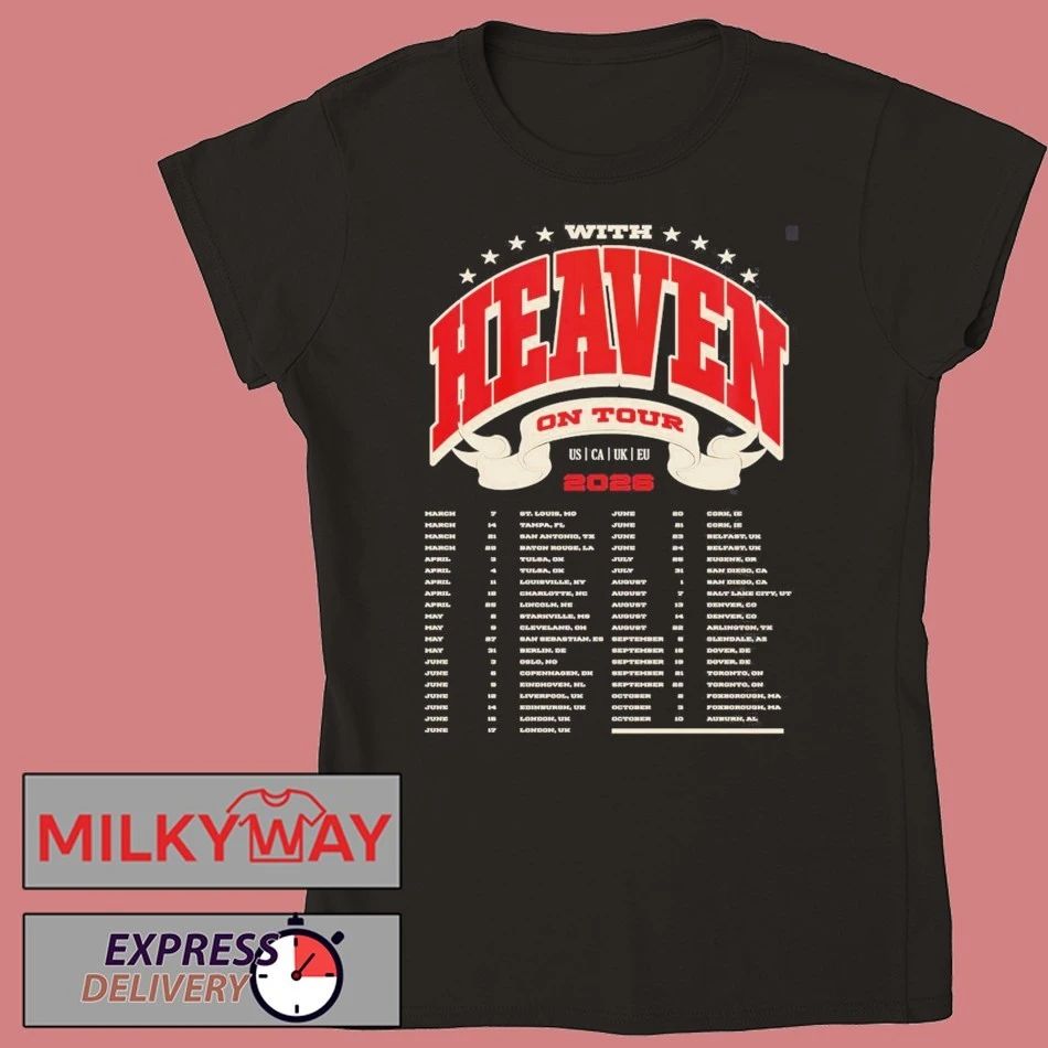 Zach Bryan With Heaven On Top Tour 2026 Merch Two Sided Black T-Shirt