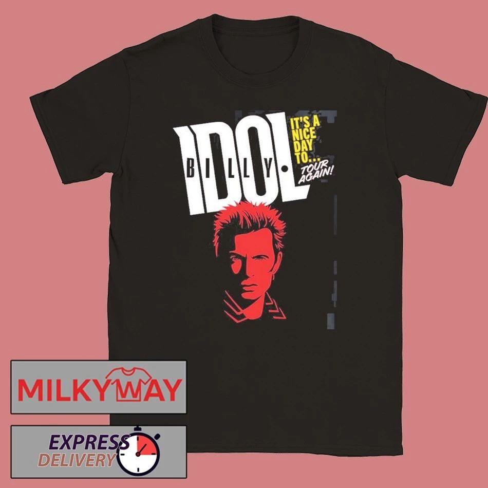 Billy Idol It’s A Nice Day To Tour Again 2026 North America Summer Schedule Dates Two Sided T-Shirt