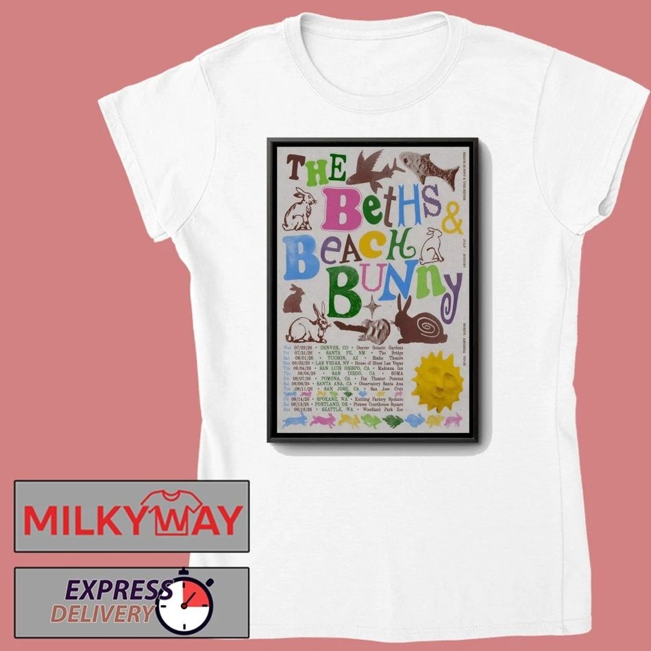 The Beths And Beach Bunny Tour North America 2026 Poster shirt