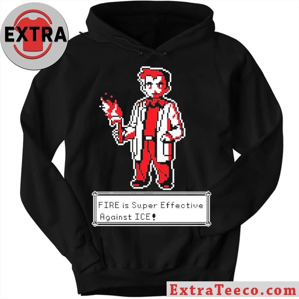 Fire Is Super Effective Against Ice Pixel Art Melcolm Brown Shirt