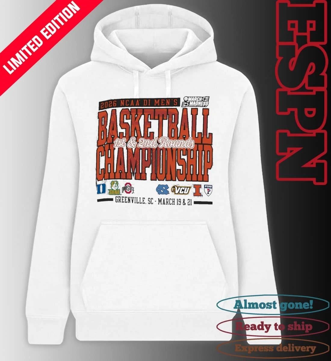 Greenville, SC 2026 NCAA DI Men’s Basketball Championship – March 19 & 21 T-Shirt