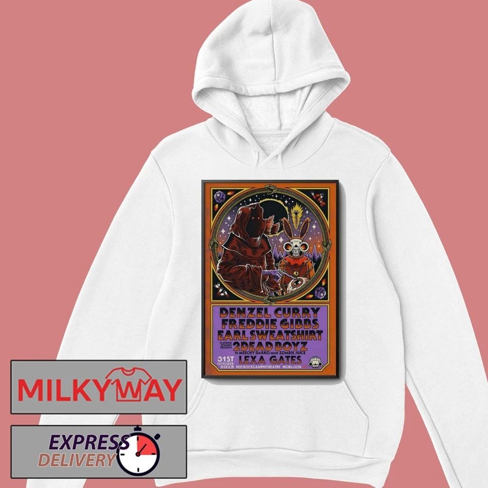 Denzel Curry And Freddie Gibbs With Earl Sweatshirt Oct 31 2025 In Morrison CO Poster shirt