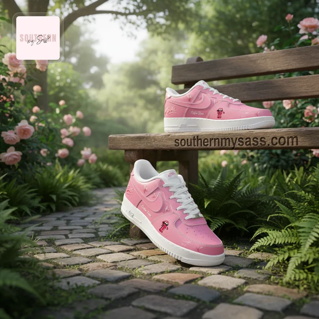 Cardi B Pink Custom Name Air Force 1 Sneakers