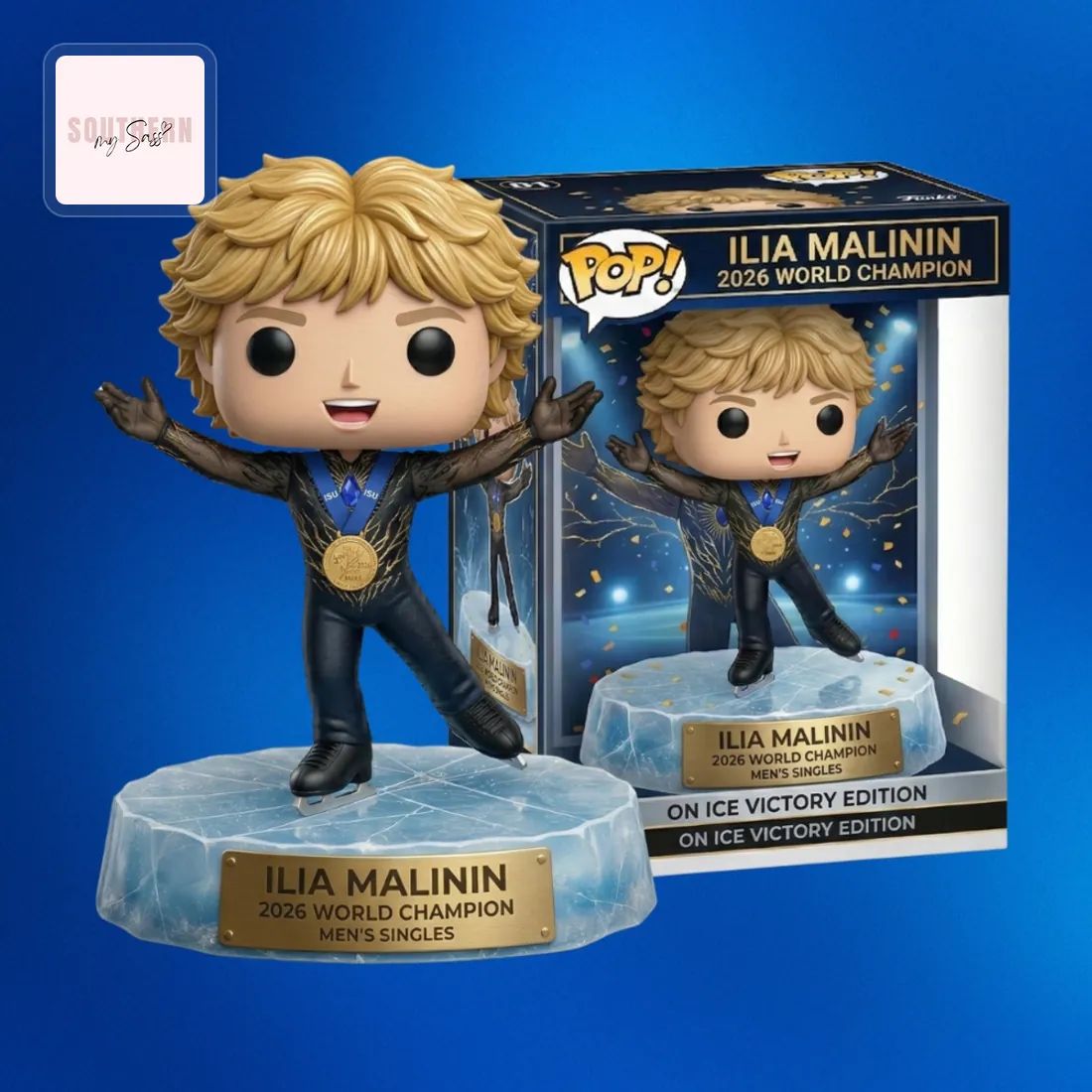Ilia Malinin 2026 World Champion On Ice Victory Edition Pop Figure Doll