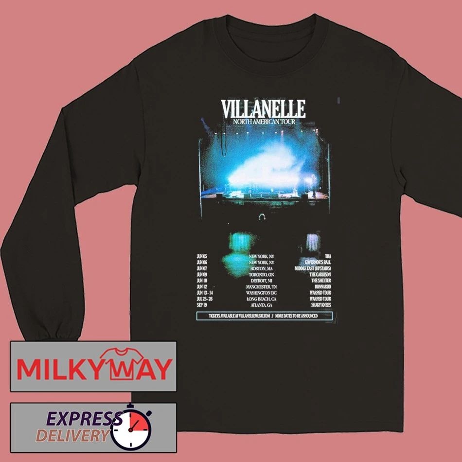 Villanelle North American Tour 2026 City Dates Two Sided T-Shirt