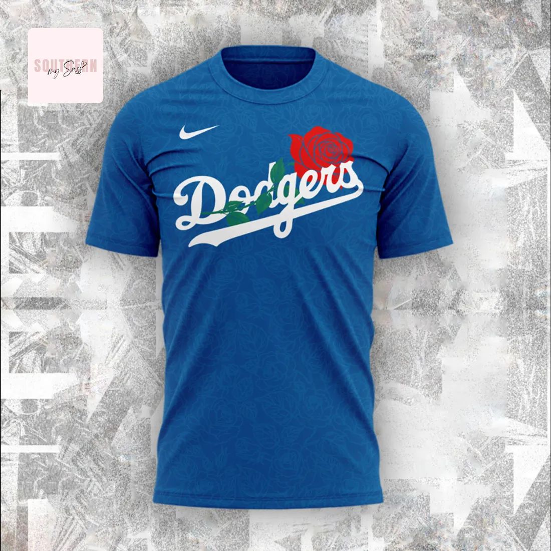 Los Angeles Dodgers LA Rose Date Night 3D T-Shirt