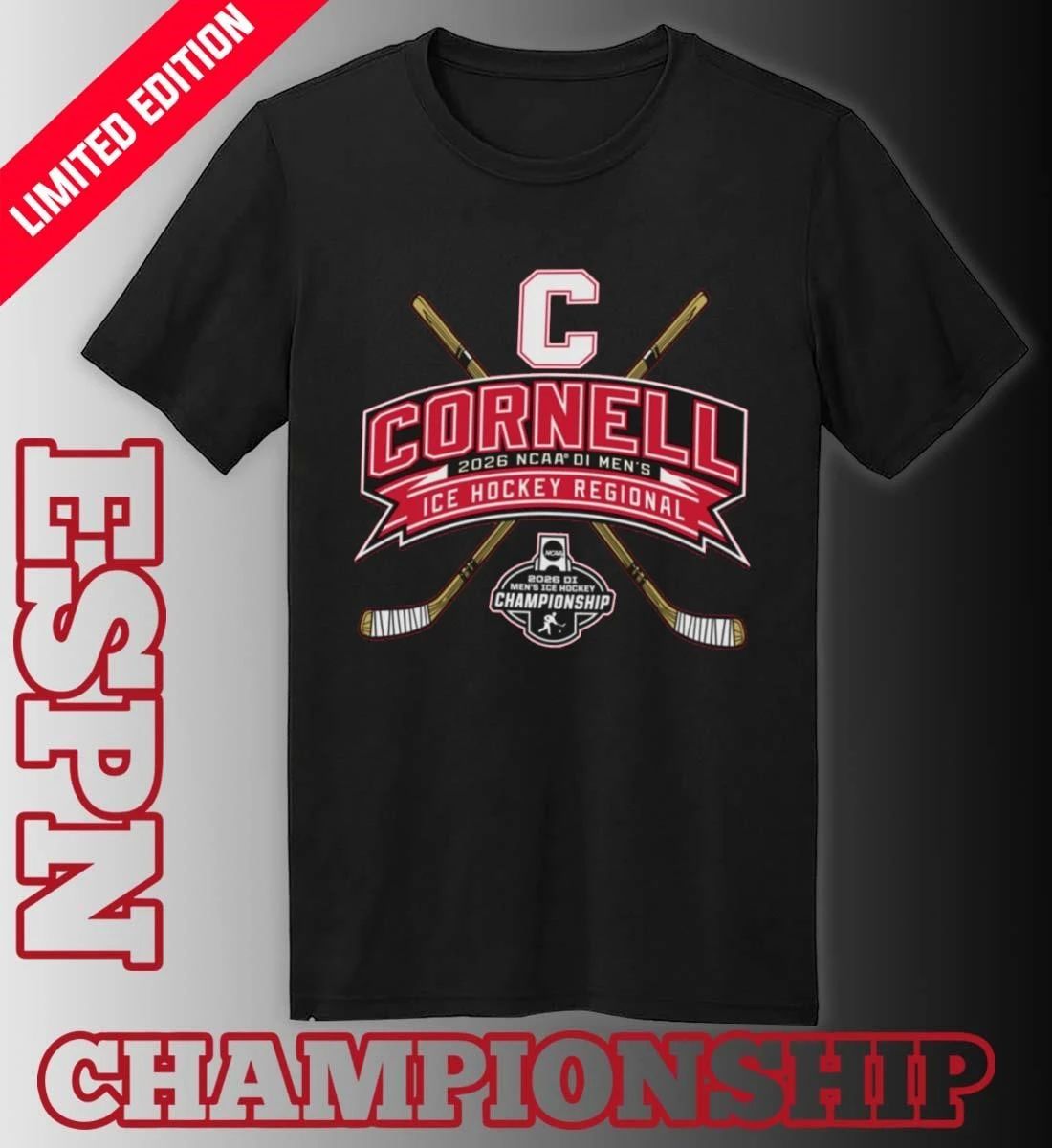 Cornell Big Red 2026 NCAA DI Men’s Ice Hockey Regionals T-Shirt