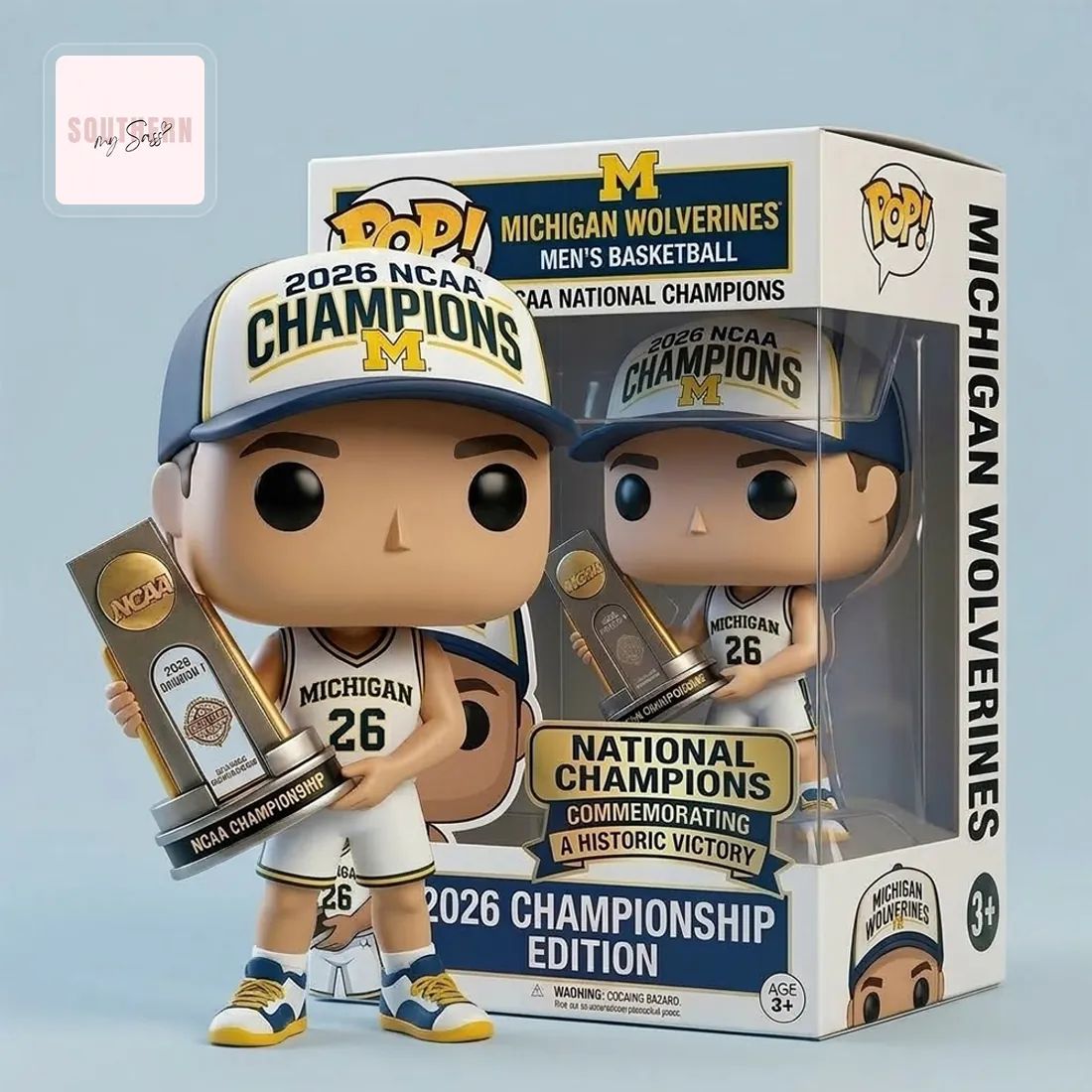 Michigan Wolverines 2026 NCAA National Champions Commemorative Pop Figure Doll