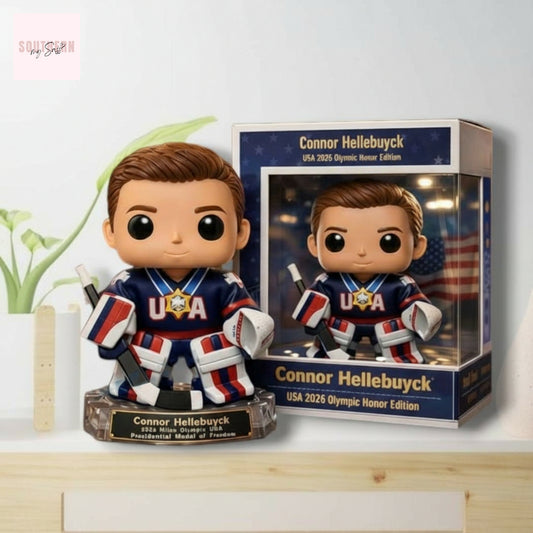 USA Hockey Connor Hellebuyck 2026 Milan Olympic Pop Figure Doll