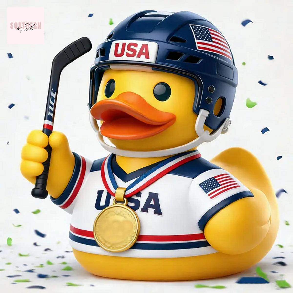 USA Men Hockey Olympic Gold Rubber Duck