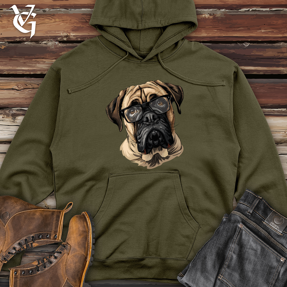 Pensive English Mastiff Portrait Midweight Hooded Sweatshirt