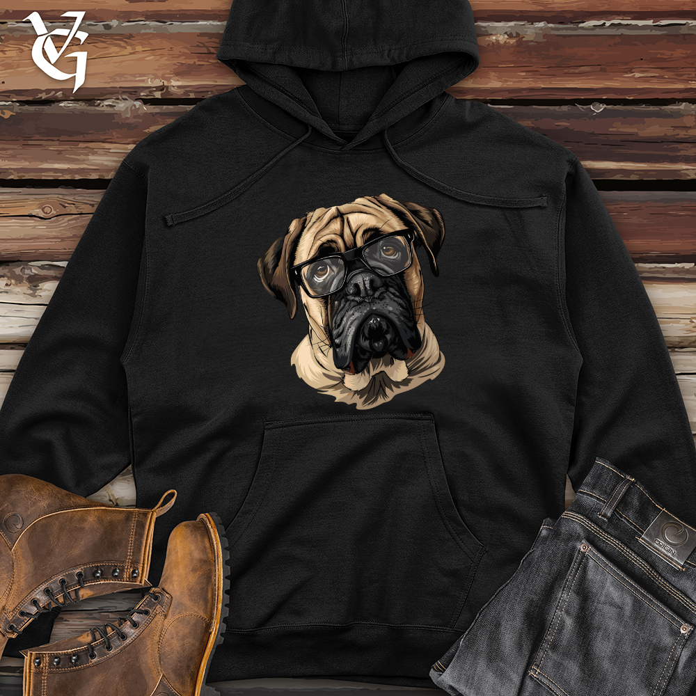 Pensive English Mastiff Portrait Midweight Hooded Sweatshirt