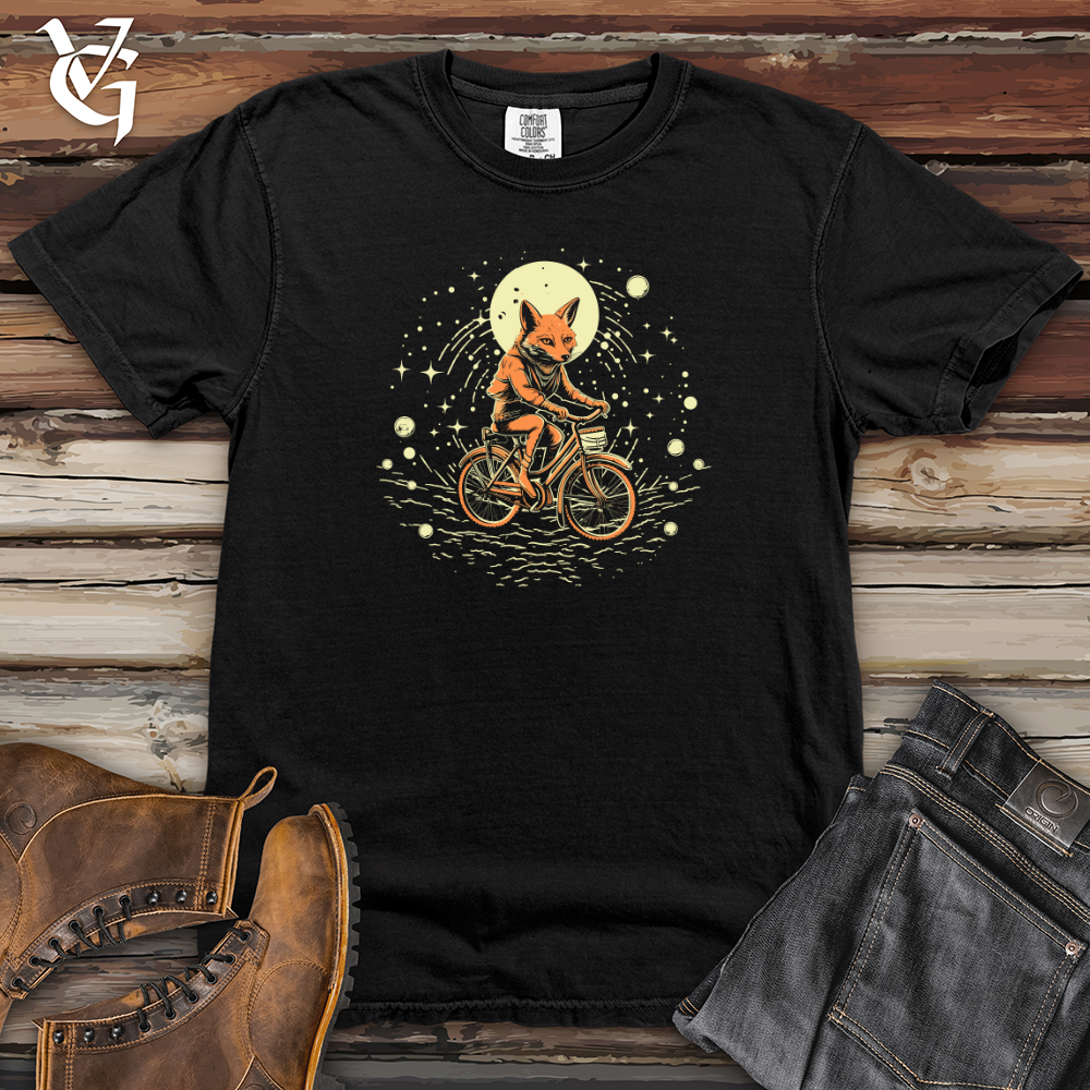 Retro Cosmic Bicycle Fox Heavy Cotton Comfort Colors Tee