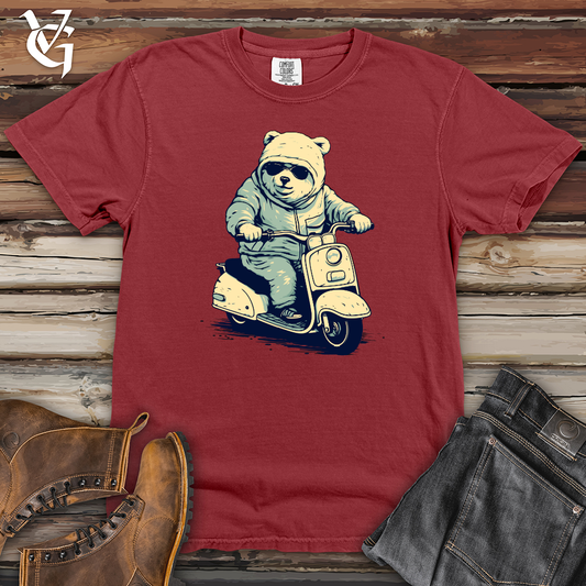 Retro Scooting Bear Heavy Cotton Comfort Colors Tee