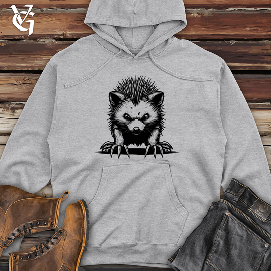 Hedgehog Fierce Gaze Midweight Hooded Sweatshirt