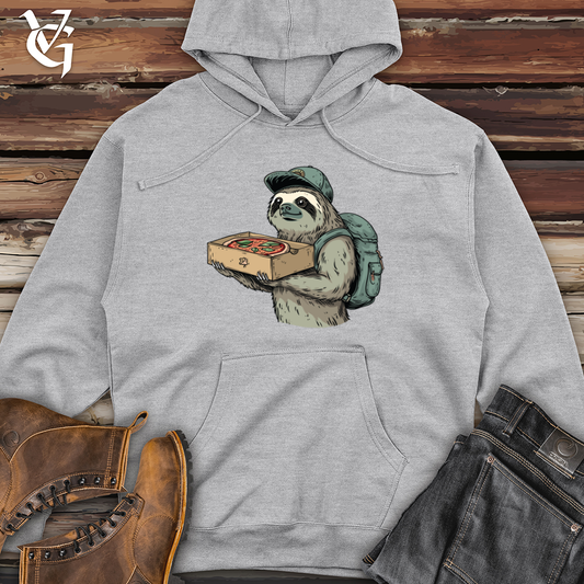 Sloth Pizza Delivery Midweight Hooded Sweatshirt