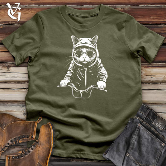Retro Cycle Cat Cotton Tee