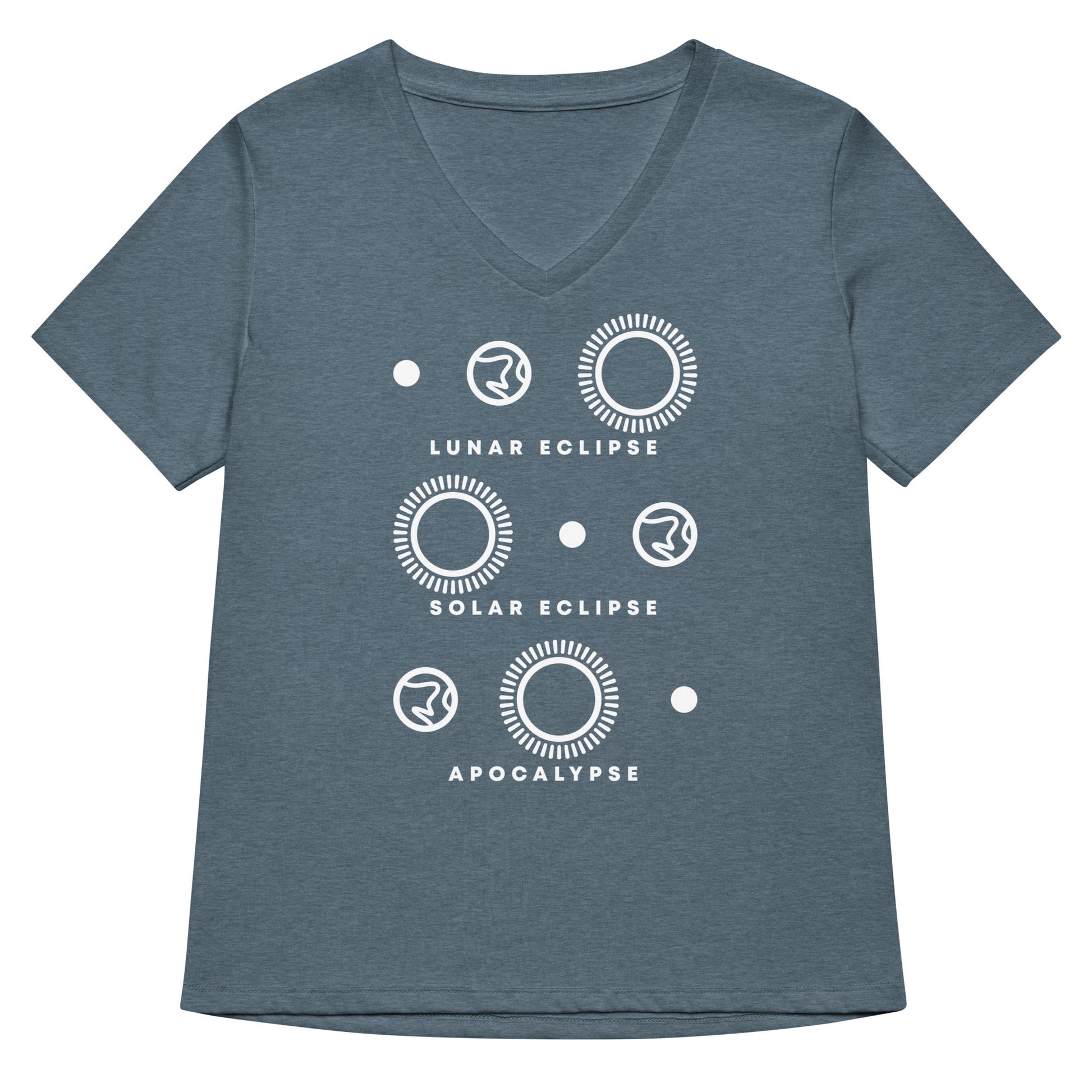 Lunar Eclipse Solar Eclipse Apocalypse Women's V-Neck Tee