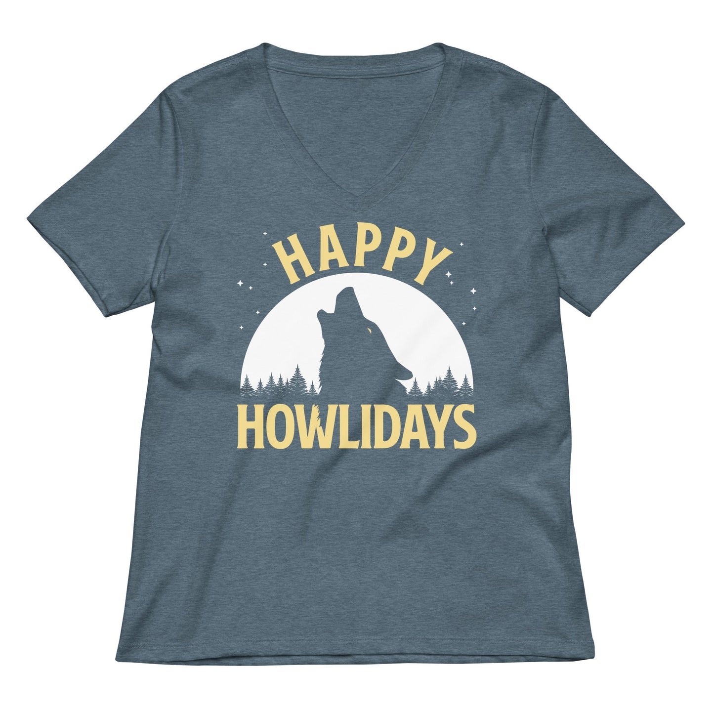 Happy Howlidays Women's V-Neck Tee