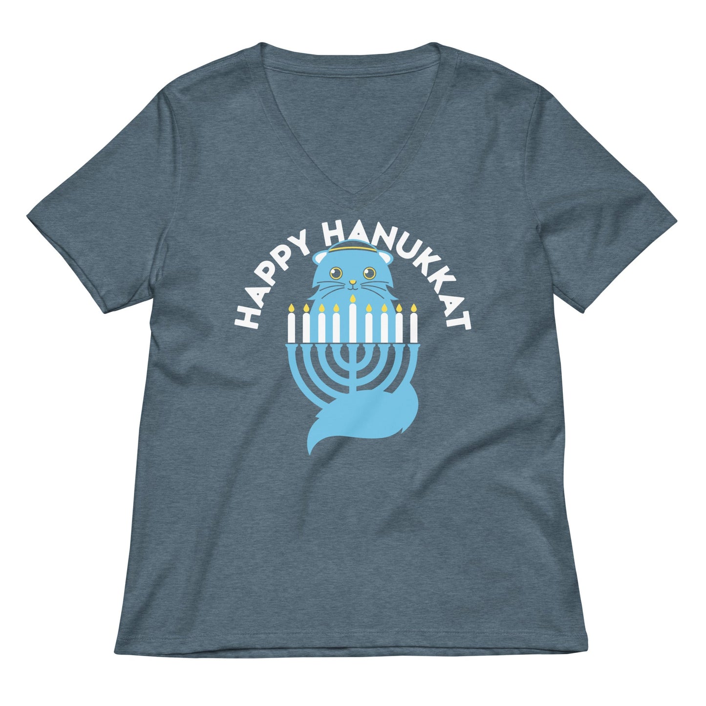 Happy Hanukkat Women's V-Neck Tee