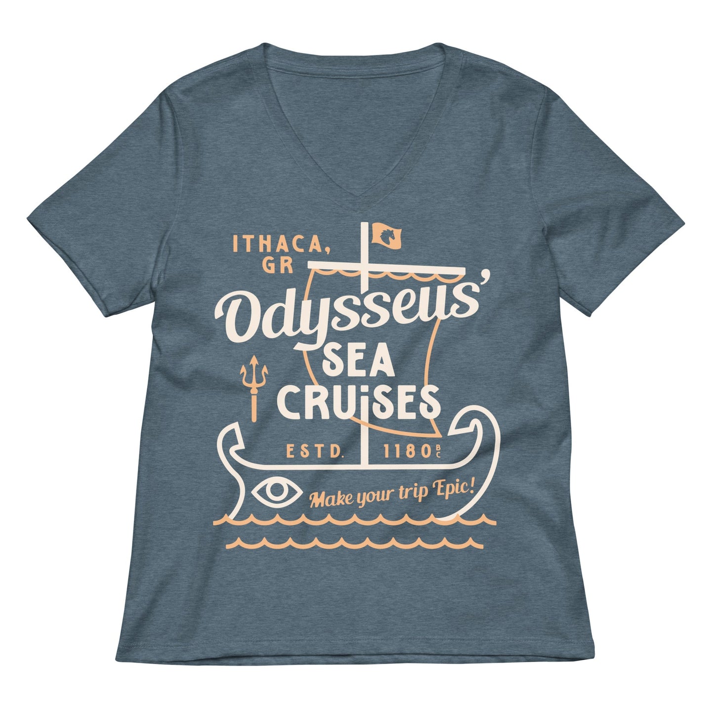 Odysseus Sea Cruises Women's V-Neck Tee